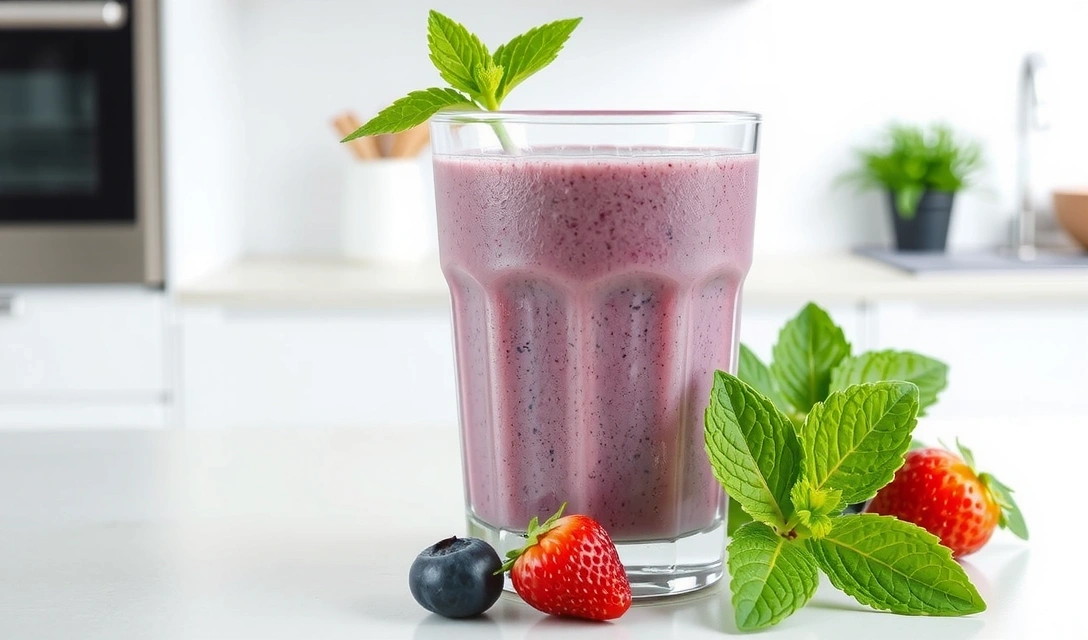 Smoothie z jagodami, szpinakiem i imbirem